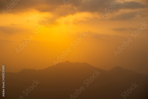 Sunset mountain views around the Al-Hada resort city in western Saudi Arabia