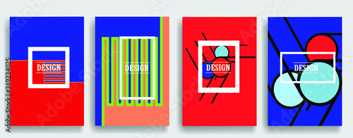 Trendy cards design . Minimal modern style . Geometric pattern . Motion wallpaper element. For web and mobile app, paper art , brochure , poster, booklet