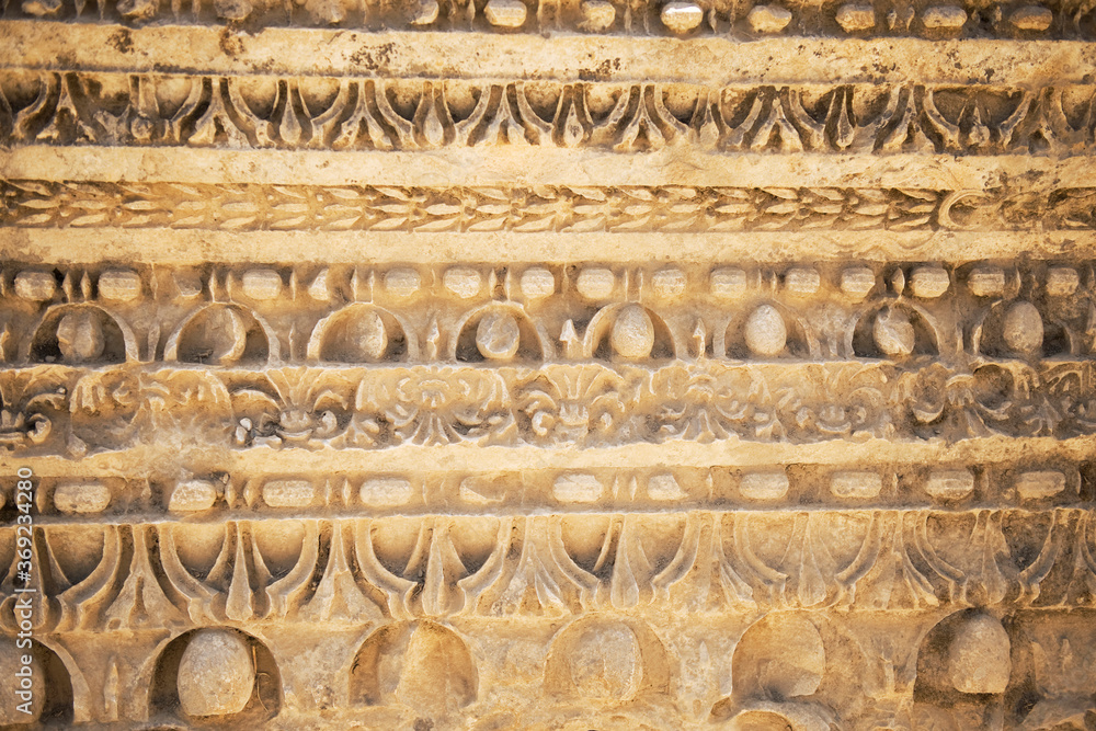 Pattern, bas-relief carved on stone, ancient Greek stone architecture