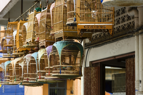 bamboo whistling bird cage in Ipoh, Malaysia photo