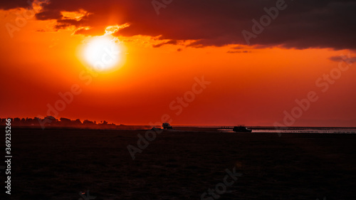 sunset on the safari