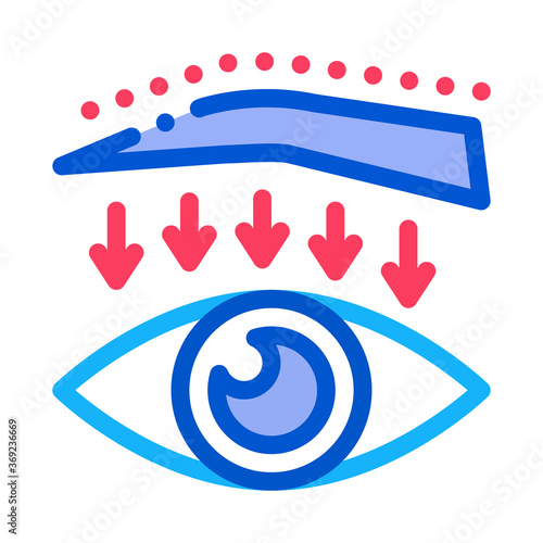 eyebrow down surgery icon vector. eyebrow down surgery sign. color symbol illustration