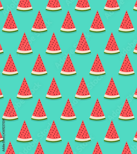 Pattern with watermelon. Vector illustrations design background 