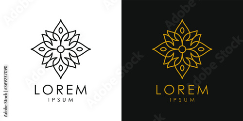 Flower Blossom Logo Icon Symbol Monoline.
