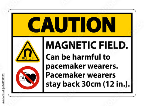 Caution Magnetic field can be harmful to pacemaker wearers.pacemaker wearers.stay back 30cm
