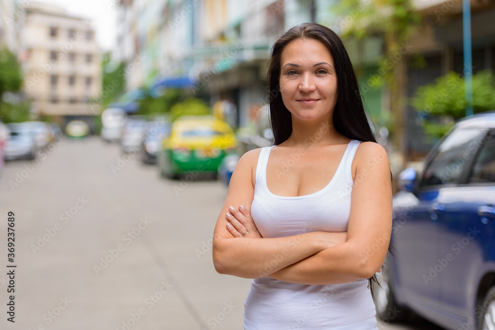 Portrait of beautiful woman in the streets