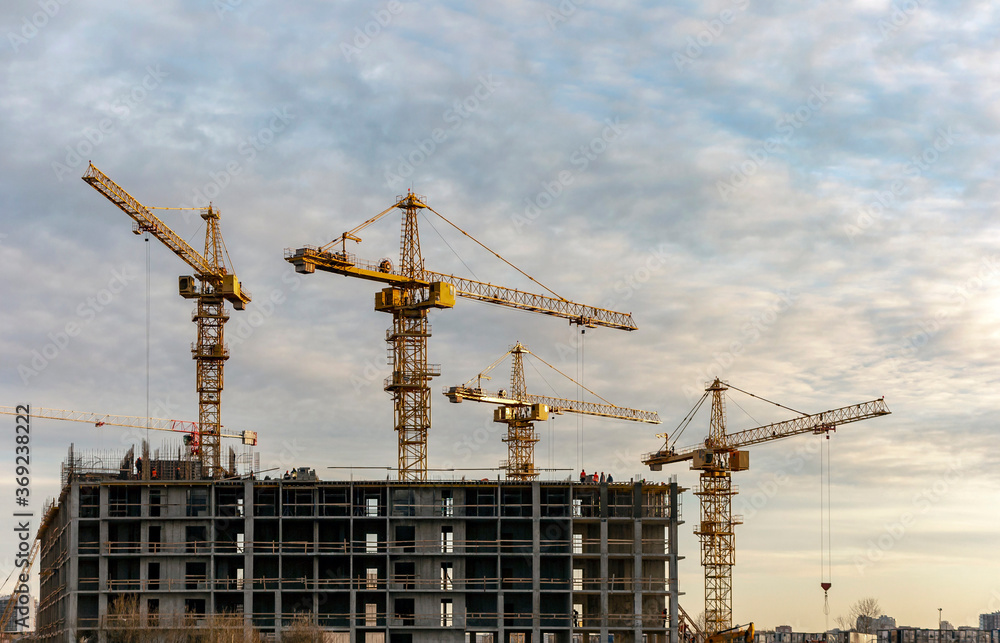 Construction site on the outskirts of St. Petersburg