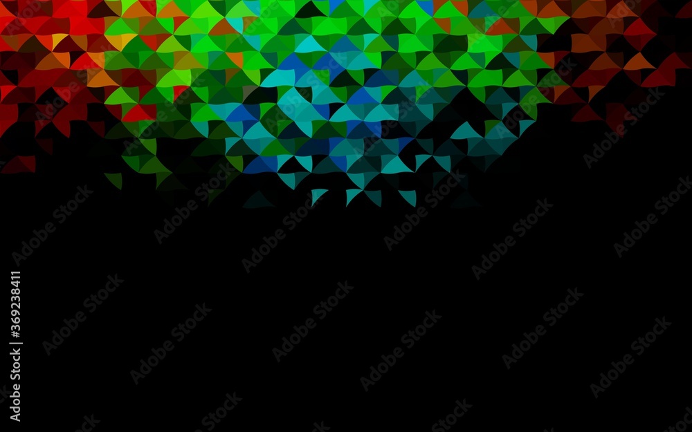 Dark Multicolor, Rainbow vector backdrop with lines, triangles. Illustration with set of colorful triangles. Best design for your ad, poster, banner.