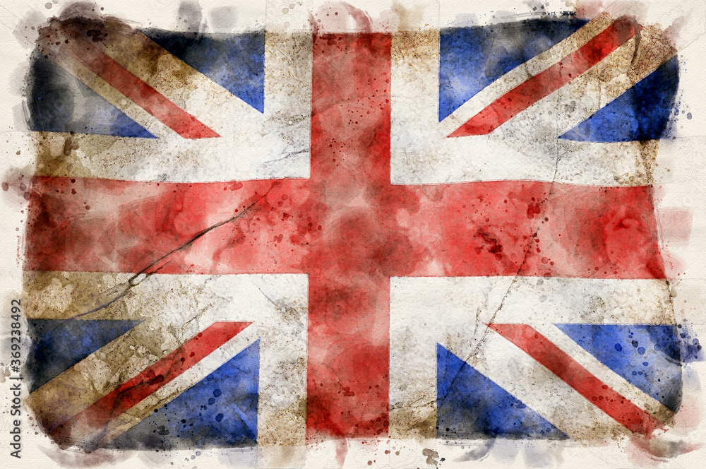 Fototapeta premium Grunge UK flag - waterpaint style