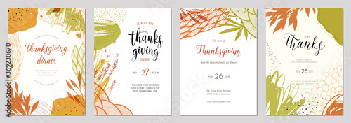Trendy abstract Thanksgiving templates. Good for poster, card, invitation, flyer, cover and banner.