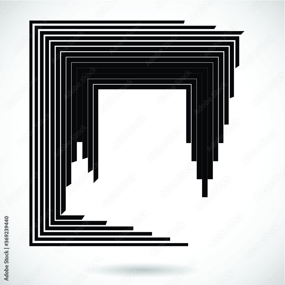Rectangle Logo with lines.Square unusual icon Design .frame with Vector stripes . Rectangle Logo with lines.Square unusual icon Design .frame with Vector stripes .