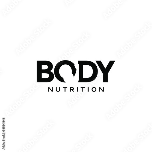 Body Nutrition Logo Wordmark Negatif Space Simple