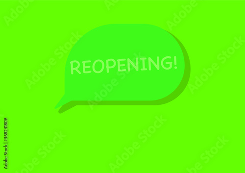 Reopening speech bubble vector green