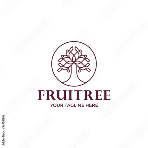 Fruitree Logo Icon Monoline Nature