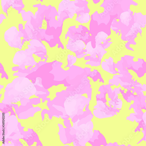 UFO camouflage of various shades of pink and yellow colors