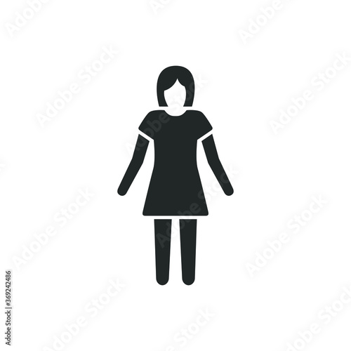 Woman wearing dress vector icon illustration on white background