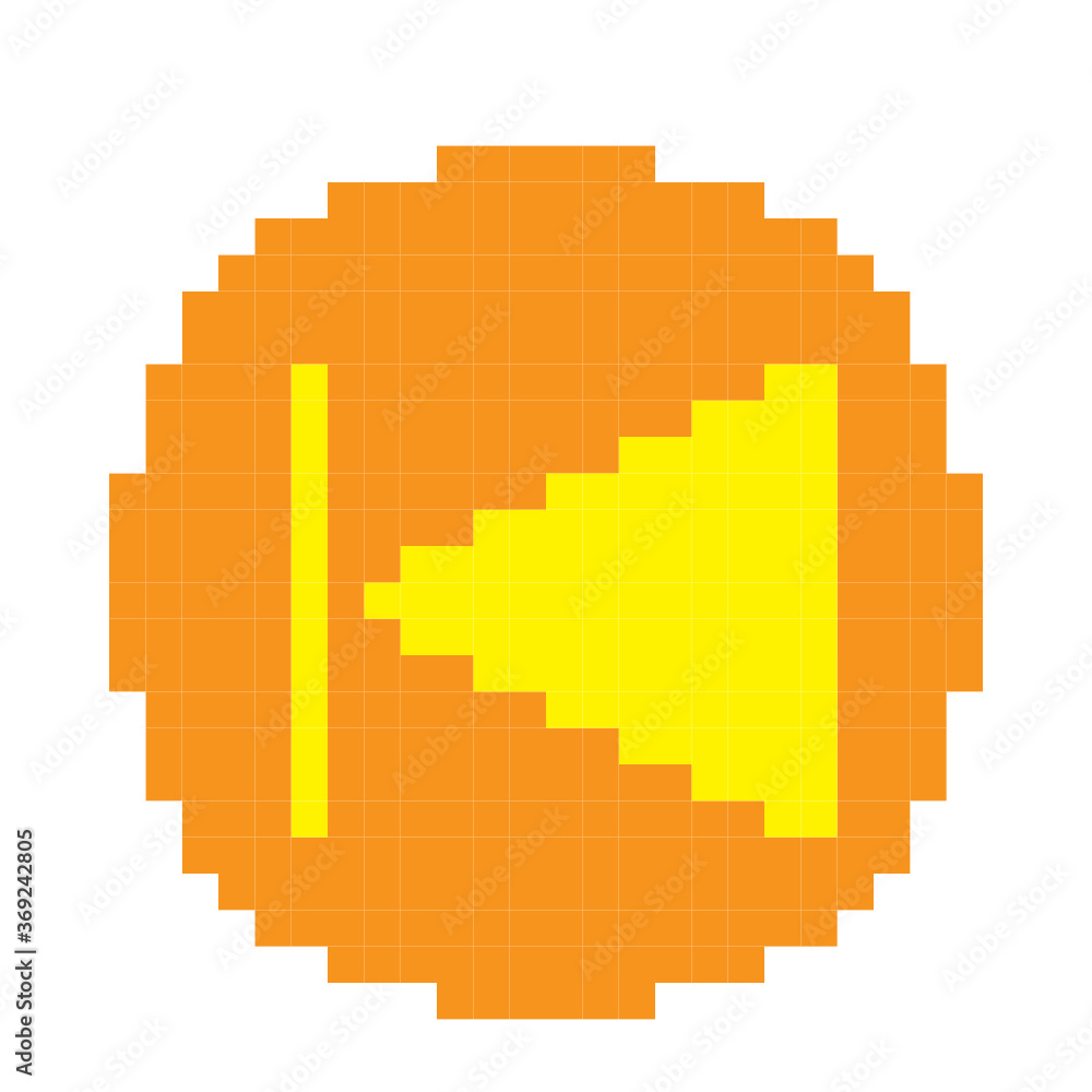 Pixel art button. Vector picture. Pixel art button. Vector picture.