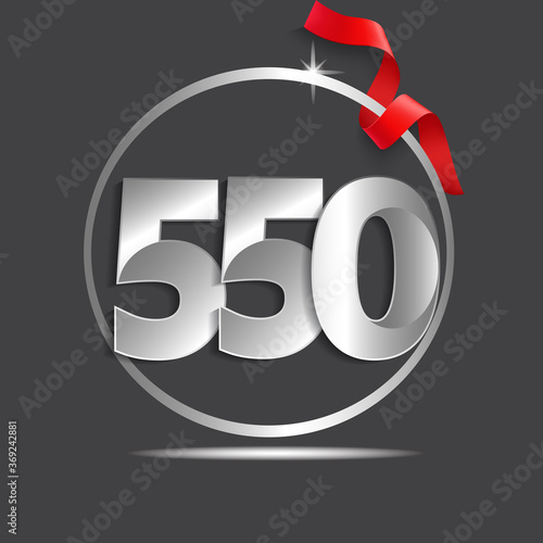 550 Year Anniversary Logo Vector Template Design Illustration