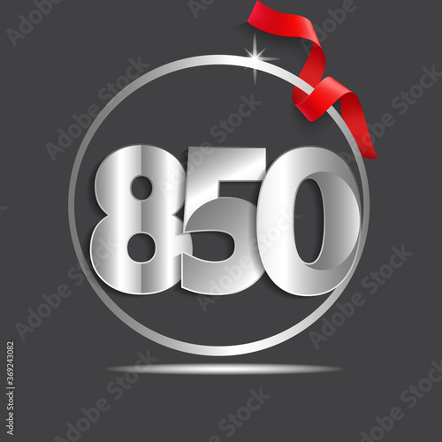 850 Year Anniversary Logo Vector Template Design Illustration photo