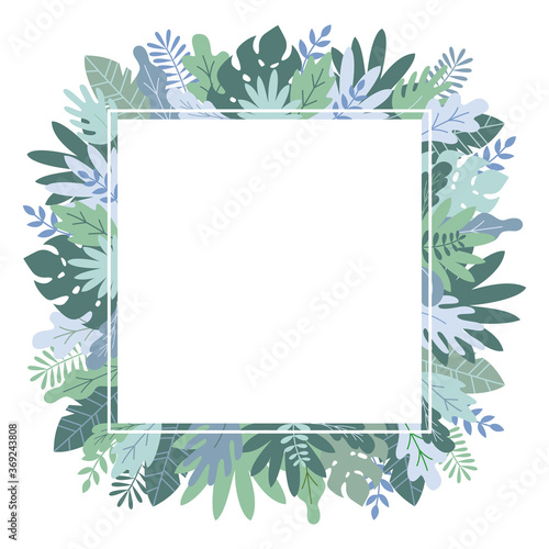Invitation leaves and plants template frame background