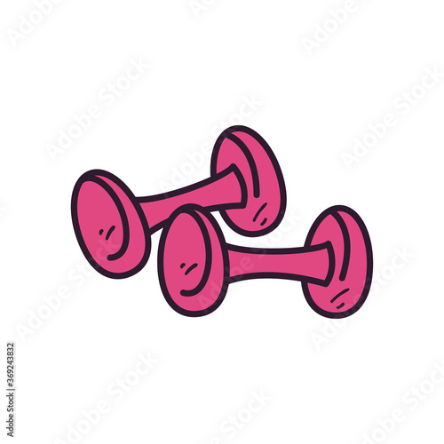 gym weights line and fill style icon vector design