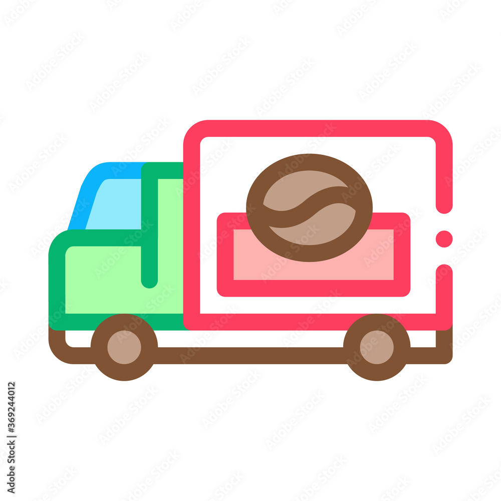 coffee production delivery icon vector. coffee production delivery sign. color symbol illustration coffee production delivery icon vector. coffee production delivery sign. color symbol illustration