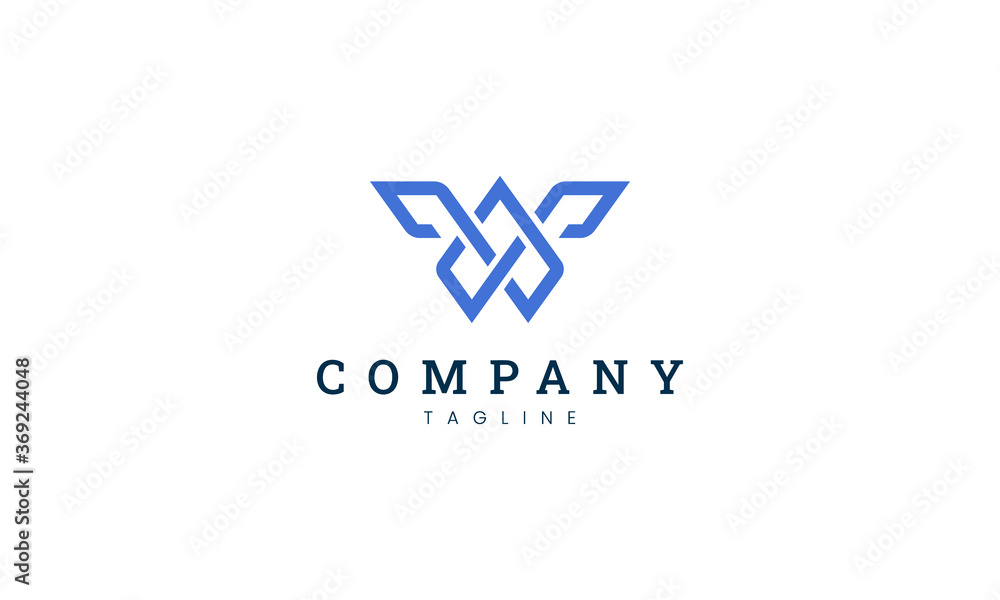 Abstract W letter logo geometry for the technology industry brand identity Abstract W letter logo geometry for the technology industry brand identity