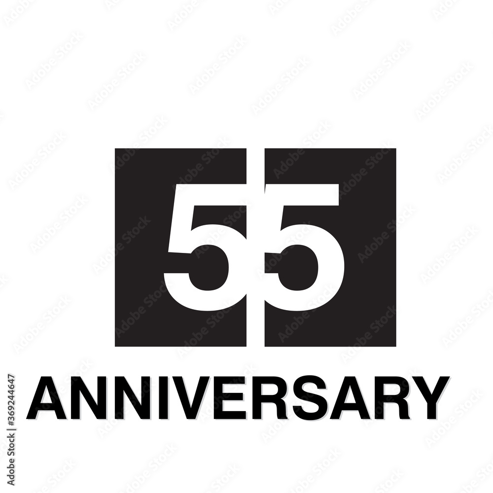 55 Year Anniversary Celebration Vector Template Design Illustration