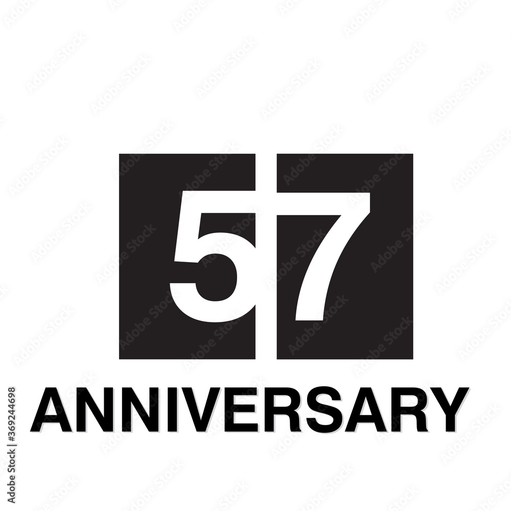 57 Year Anniversary Celebration Vector Template Design Illustration