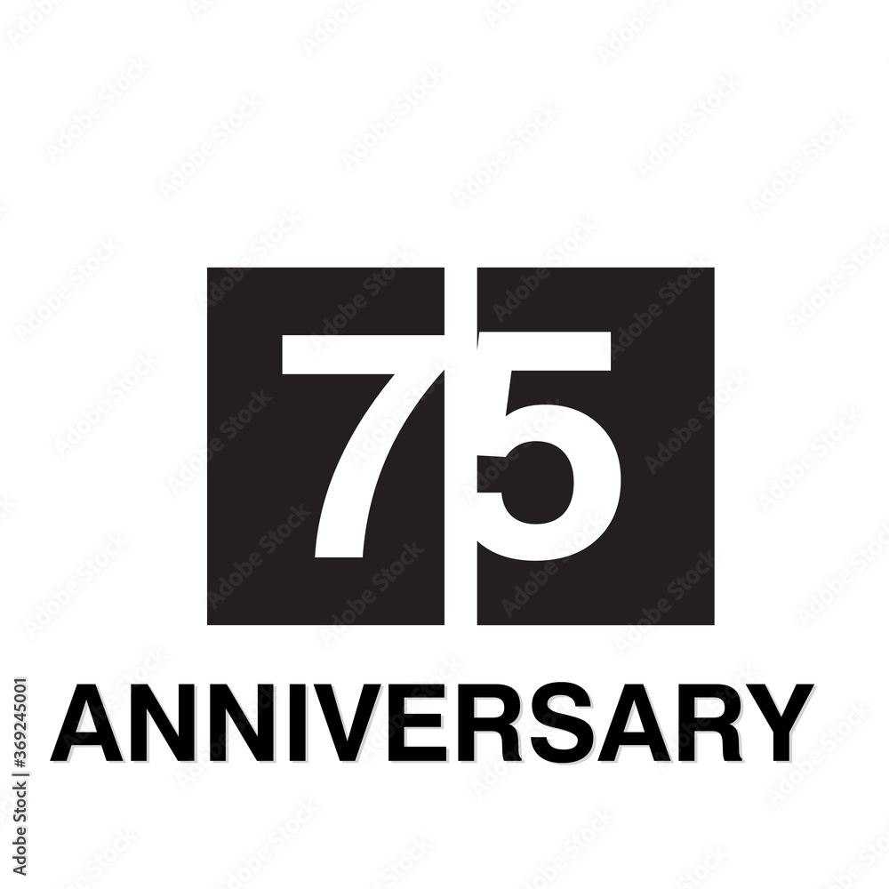 75 Year Anniversary Celebration Vector Template Design Illustration