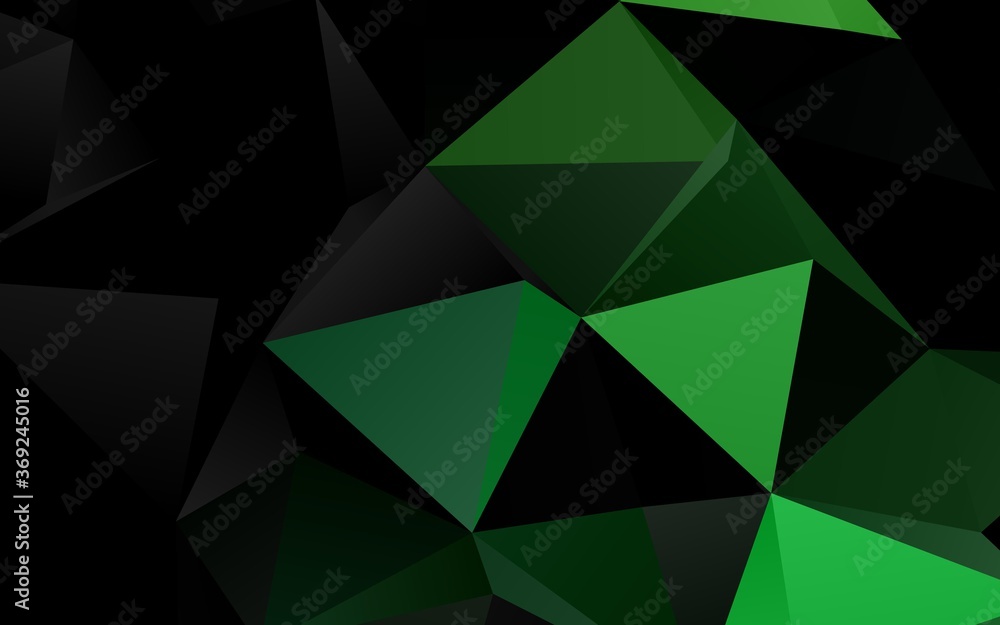 Dark Green vector polygonal pattern. Triangular geometric sample with gradient. Template for your brand book. Dark Green vector polygonal pattern. Triangular geometric sample with gradient. Template for your brand book.