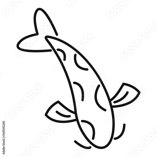 Koi carp icon. Outline koi carp vector icon for web design isolated on white background