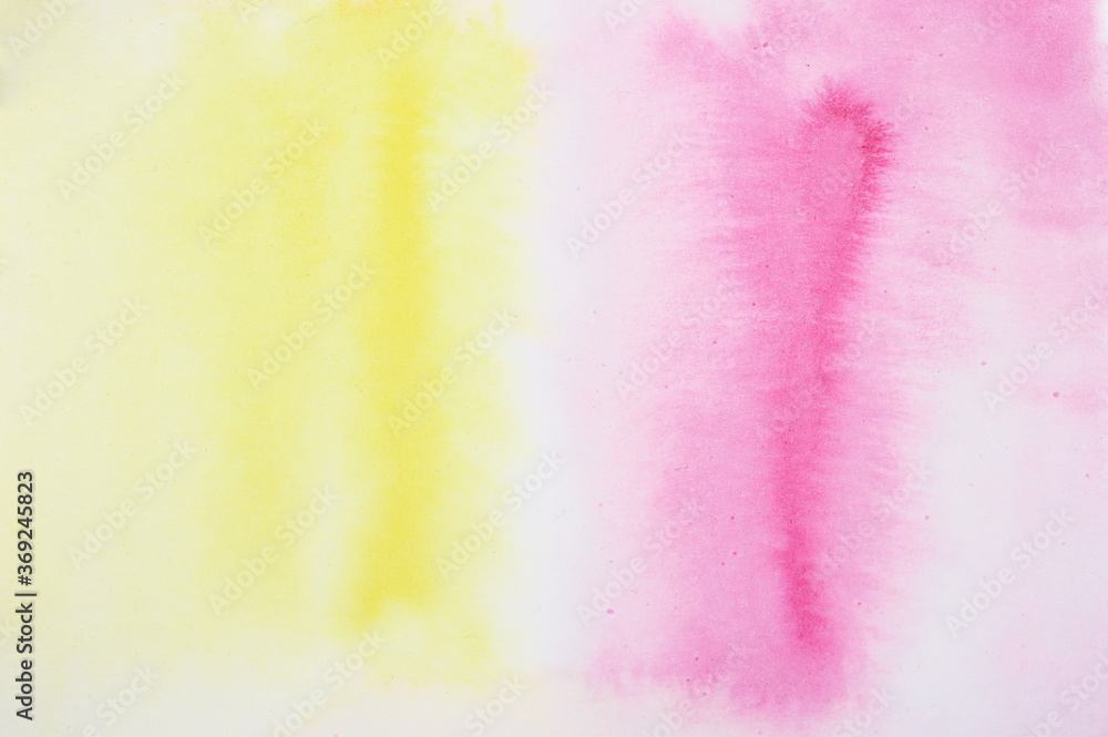 Obraz premium Gradient pink and yellow watercolor background for design.