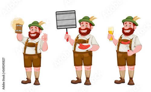 Man in Bavarian clothes. Beer festival Oktoberfest