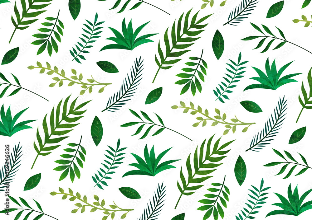 葉っぱのシームレスパターン