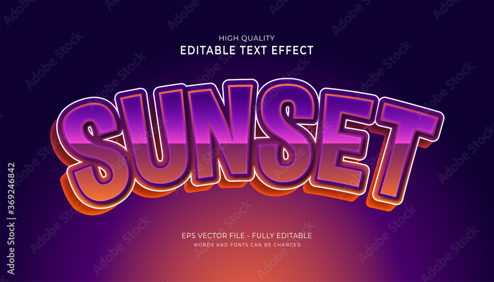 sunset text style effect.editable font effect. sunset text style effect.editable font effect.