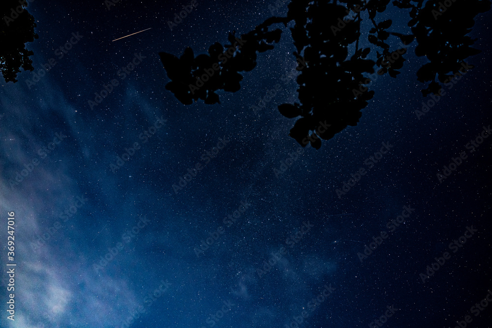 Overhead milky way with stars in clear summer night. Country side. Overhead milky way with stars in clear summer night. Country side.