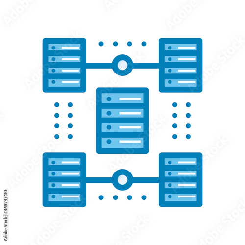 web hosting line and gradient style icon vector design