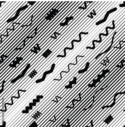 Wallpaper Mural Seamless pattern with speed lines, halftone dots , circles . minimalistic poster with striped Design elements .Repeating Vector stripes .Geometric shape. Dynamic geometrical Endless overlay texture. Torontodigital.ca