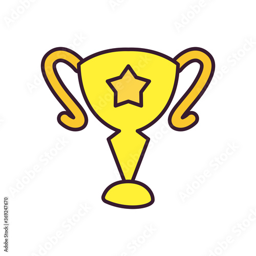 trophy line and fill style icon vector design