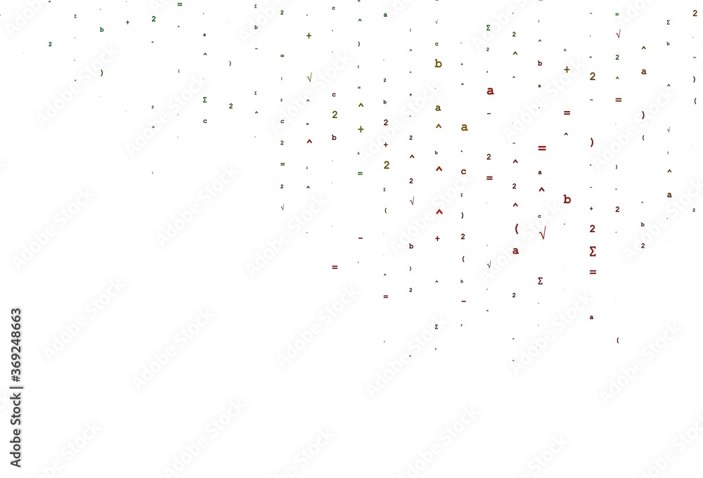 Light Green, Red vector pattern with arithmetic signs.