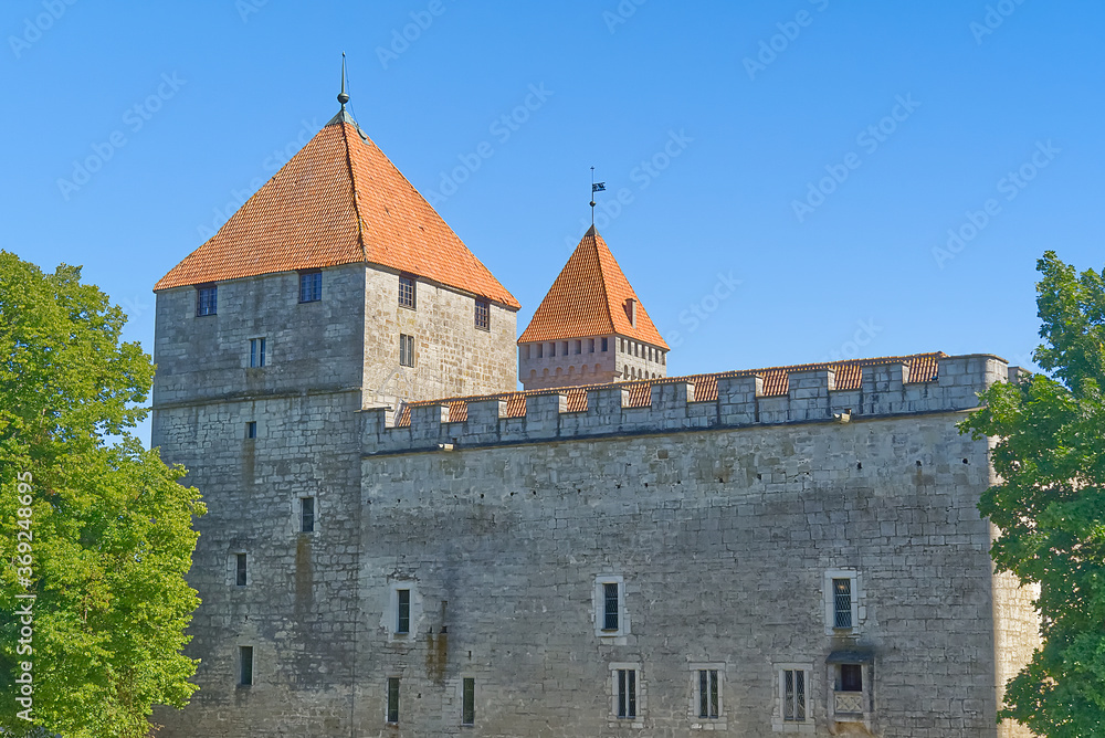Saaremaa Castle, Estonia, bishop castle. Fortifications of Kuressaare episcopal castle in summer day.