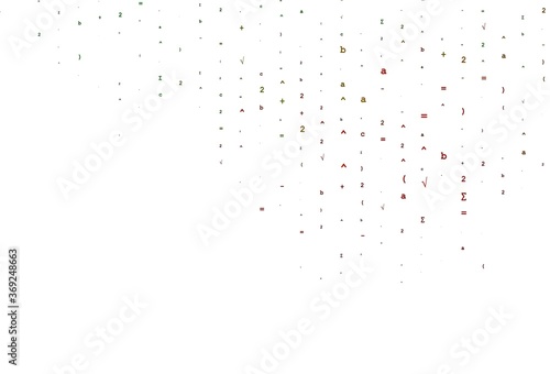 Light Green, Red vector pattern with arithmetic signs.