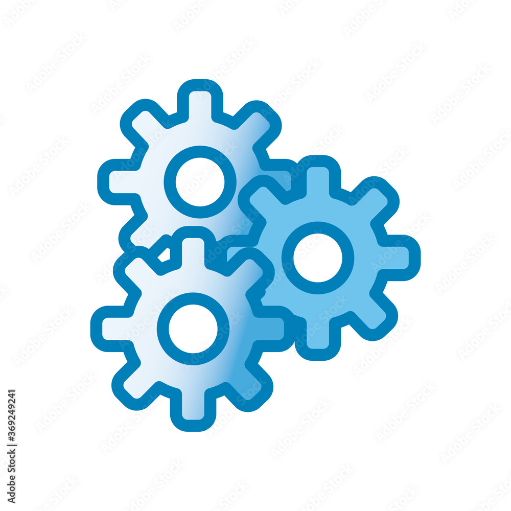 gears line and gradient style icon vector design gears line and gradient style icon vector design