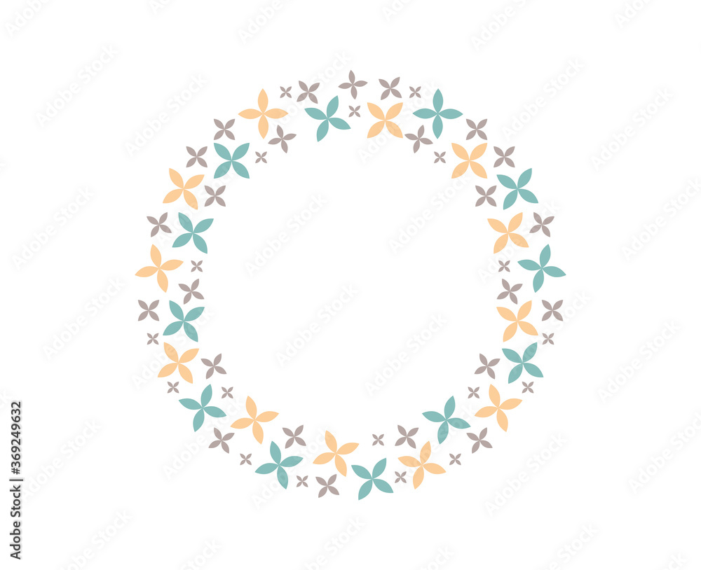 Leaf wreath vector.  Flower wreath vector design.  