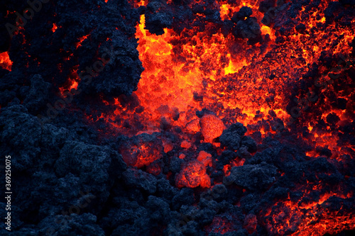 Hot lava at Pacaya volcano, Guatemala
