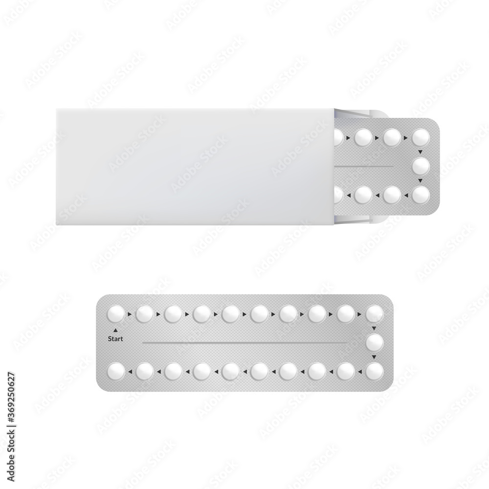 Realistic 3d Detailed Birth Control Pills Set. Vector Realistic 3d Detailed Birth Control Pills Set. Vector