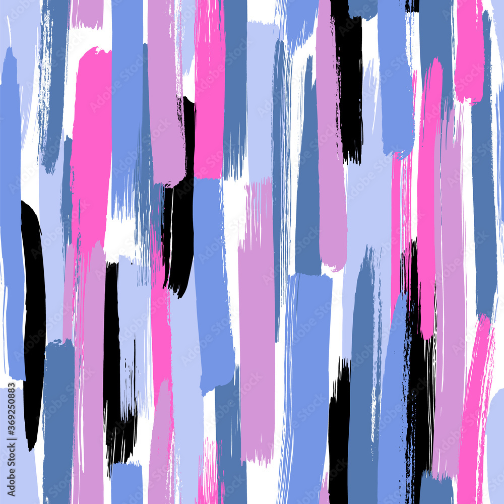Seamless vector pattern made by hand drawn paint strokes. 
