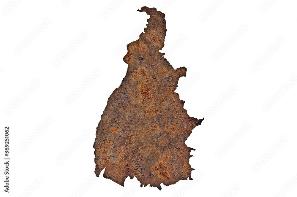 Karte von Tocantins auf rostigem Metall Karte von Tocantins auf rostigem Metall