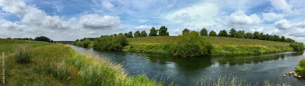 Der Fluss Lippe bei Dorsten-Panoramafoto